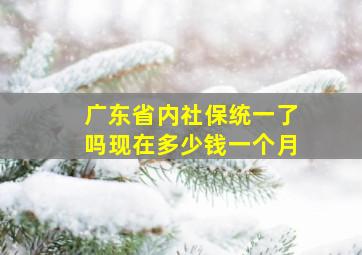 广东省内社保统一了吗现在多少钱一个月