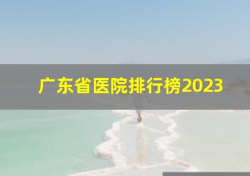 广东省医院排行榜2023