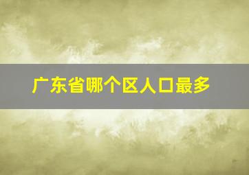 广东省哪个区人口最多