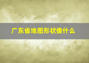 广东省地图形状像什么