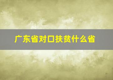 广东省对口扶贫什么省