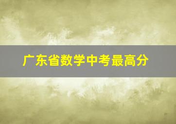 广东省数学中考最高分