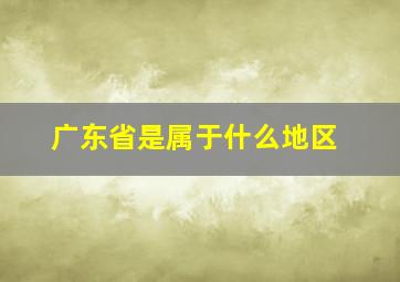 广东省是属于什么地区