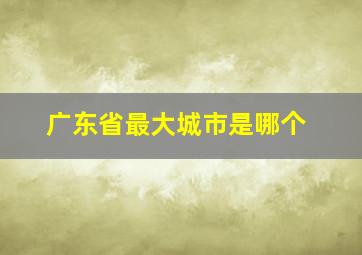 广东省最大城市是哪个