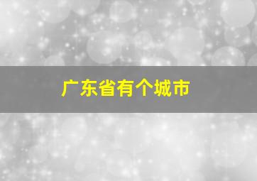 广东省有个城市