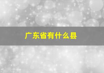 广东省有什么县