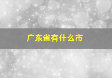 广东省有什么市