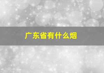 广东省有什么烟