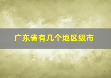 广东省有几个地区级市