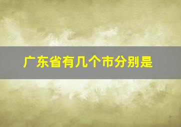 广东省有几个市分别是