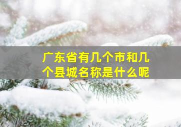 广东省有几个市和几个县城名称是什么呢