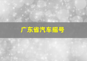 广东省汽车摇号