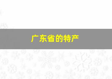 广东省的特产