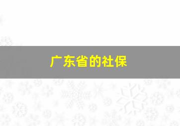 广东省的社保