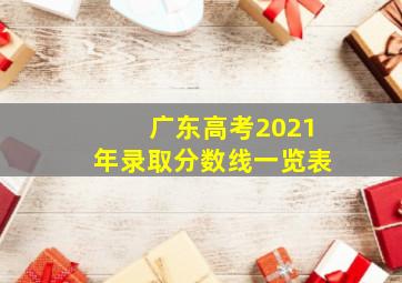 广东高考2021年录取分数线一览表