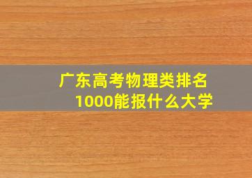 广东高考物理类排名1000能报什么大学