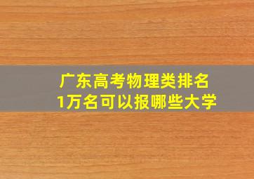 广东高考物理类排名1万名可以报哪些大学