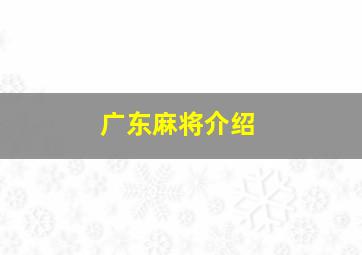 广东麻将介绍