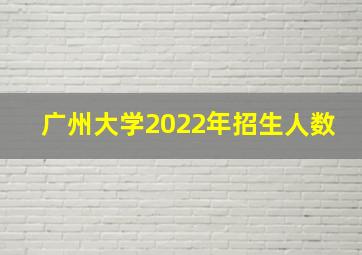 广州大学2022年招生人数