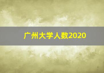 广州大学人数2020