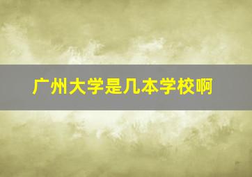 广州大学是几本学校啊