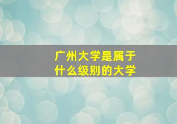 广州大学是属于什么级别的大学