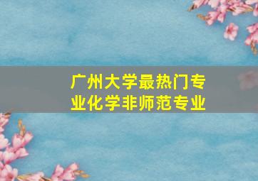 广州大学最热门专业化学非师范专业