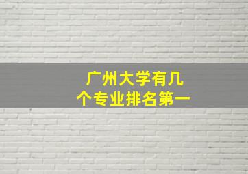 广州大学有几个专业排名第一