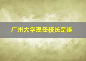 广州大学现任校长是谁