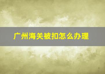 广州海关被扣怎么办理