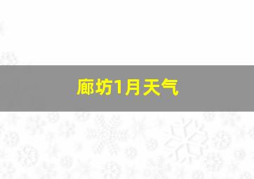 廊坊1月天气