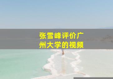 张雪峰评价广州大学的视频