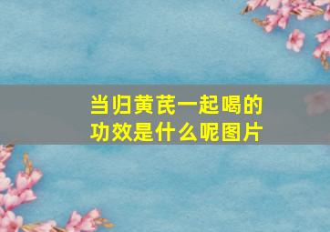 当归黄芪一起喝的功效是什么呢图片