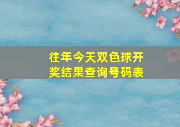 往年今天双色球开奖结果查询号码表