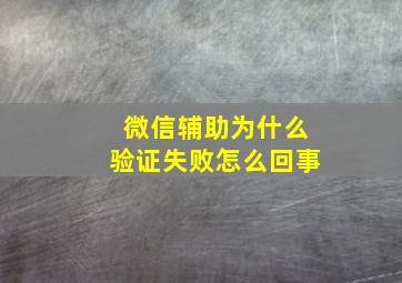 微信辅助为什么验证失败怎么回事