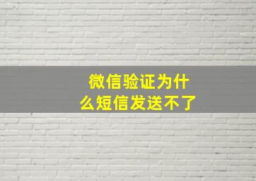 微信验证为什么短信发送不了