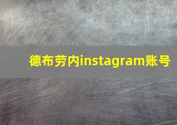 德布劳内instagram账号