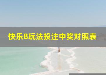 快乐8玩法投注中奖对照表