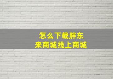 怎么下载胖东来商城线上商城