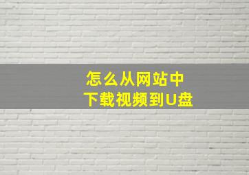 怎么从网站中下载视频到U盘