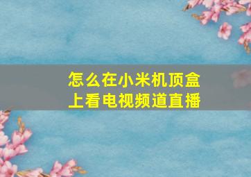 怎么在小米机顶盒上看电视频道直播