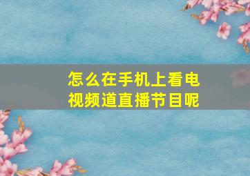 怎么在手机上看电视频道直播节目呢