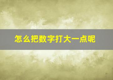 怎么把数字打大一点呢