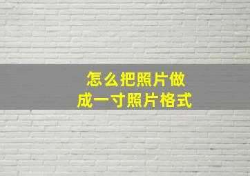 怎么把照片做成一寸照片格式