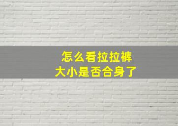 怎么看拉拉裤大小是否合身了