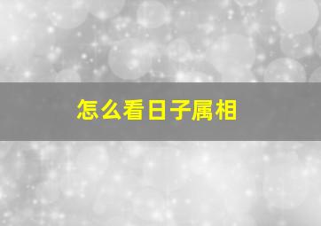 怎么看日子属相