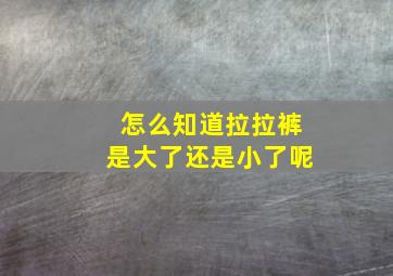 怎么知道拉拉裤是大了还是小了呢