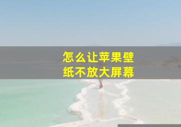 怎么让苹果壁纸不放大屏幕