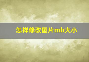 怎样修改图片mb大小