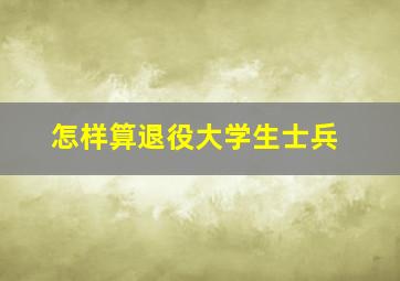 怎样算退役大学生士兵